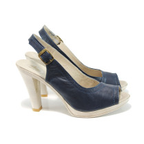 Sandale femei - piele - bleumarin - SM110535