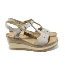 Sandale femei - piele - bej - SM110899