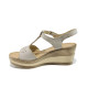 Sandale femei - piele - bej - SM110899