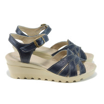 Sandale femei - piele - albastru - SM111148