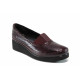 Pantofi cu tocuri mediu - piele - bordeaux - SM111359