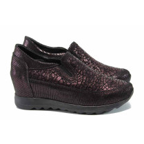 Platforma de pantofi - piele - bordeaux - SM111492