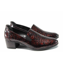 Pantofi cu tocuri mediu - piele - bordeaux - SM111489