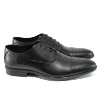 Pantofi elegante bărbătești - piele - negri - SM110555