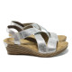 Sandale femei - piele - argint - SM110512