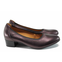 Pantofi cu tocuri mediu - piele - bordeaux - SM111261