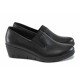 Platforma de pantofi - piele - negri - SM111372