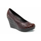 Platforma de pantofi - piele "crocodil" motiv - bordeaux - SM112116