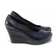 Platforma de pantofi - piele - bleumarin - SM112115