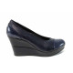 Platforma de pantofi - piele - bleumarin - SM112115