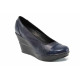 Platforma de pantofi - piele - bleumarin - SM112115