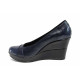 Platforma de pantofi - piele - bleumarin - SM112115