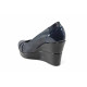 Platforma de pantofi - piele - bleumarin - SM112115