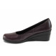 Platforma de pantofi - piele - bordeaux - SM112171