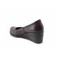 Platforma de pantofi - piele - bordeaux - SM112171