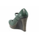 Platforma de pantofi - piele de căprioară din piele - verde - SM112355