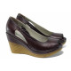 Platforma de pantofi - piele - bordeaux - SM112405