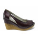 Platforma de pantofi - piele - bordeaux - SM112405