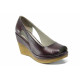 Platforma de pantofi - piele - bordeaux - SM112405