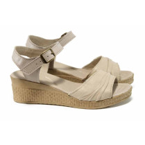 Sandale femei - piele - bej - SM112649