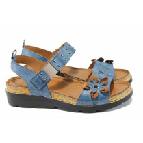 Sandale femei - piele - albastru - SM112843