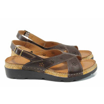 Sandale femei - piele - maro - SM112852