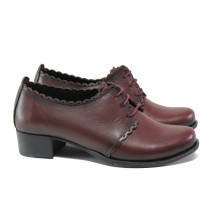 Pantofi cu tocuri mediu - piele - bordeaux - SM113659