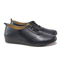 Pantofi cu talpă joasă femei - piele - bleumarin - SM113664