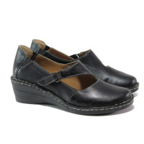 Pantofi cu platformă- piele - negri - SM113682