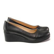 Pantofi cu platformă- piele - negri - SM113683