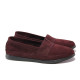 Pantofi cu talpă joasă femei - nubuc naturale - bordeaux - SM113778