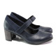 Pantofi cu tocuri mediu - piele - bleumarin - SM113821