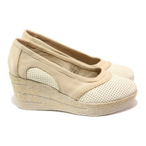 Platforma de pantofi - piele - bej - SM113946