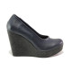 Pantofi cu platformă- piele - bleumarin - SM113944