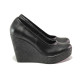 Platforma de pantofi - piele - negri - SM113945