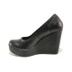 Platforma de pantofi - piele - negri - SM113945