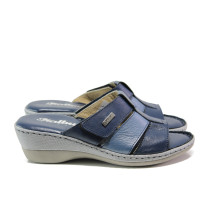 Papuci de dama - piele - bleumarin - SM114023