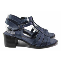 Sandale femei - piele - bleumarin - SM114085