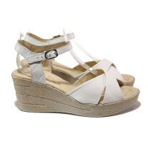 Sandale femei - piele - alb - SM114202