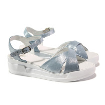 Sandale femei - piele - albastru - SM114206