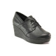 Pantofi cu platformă- piele - negri - SM114485