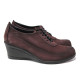 Pantofi cu platformă- nubuc naturale - bordeaux - SM114562