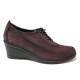 Pantofi cu platformă- nubuc naturale - bordeaux - SM114562