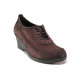 Pantofi cu platformă- nubuc naturale - bordeaux - SM114562