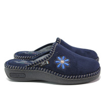 Papuci de dama - material textil de calitate înaltă - bleumarin - SM114734