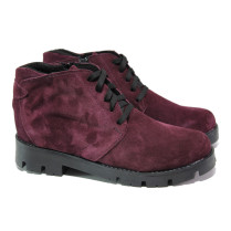 Ghete femei - velur natural - bordeaux - SM116469