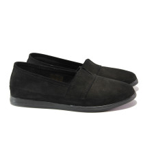 Încălțăminte femei cu talpă plată - nubuck natural - negru - SM116076