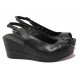 Sandale femei - piele naturală - negru - SM115871