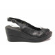 Sandale femei - piele naturală - negru - SM115871