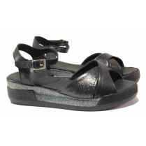 Sandale femei - piele naturală - negru - SM115852